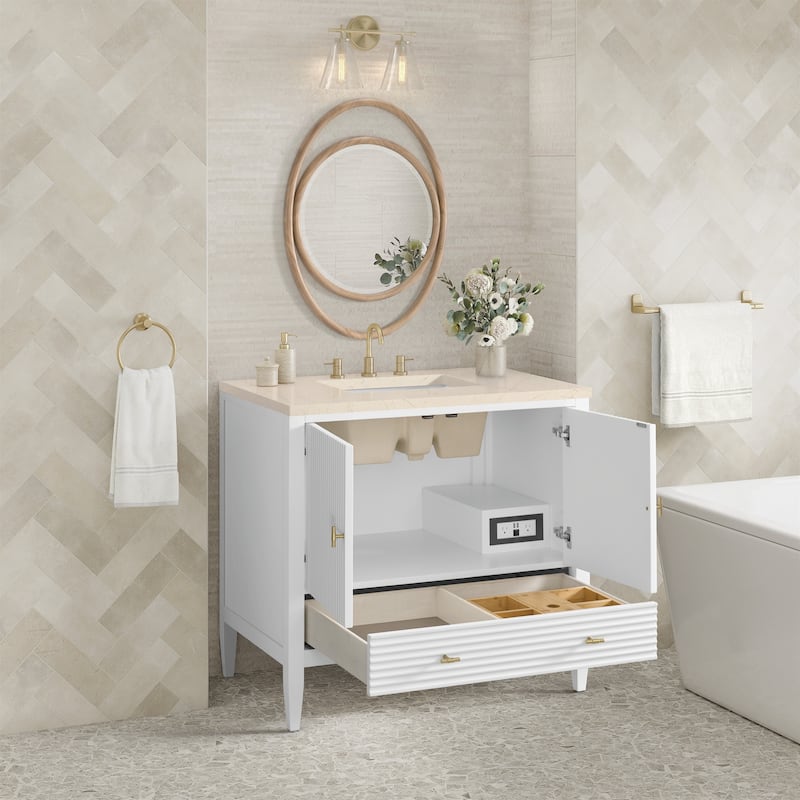 James Martin Vanities 485-V36-3EMR Myrrin 36" Single Basin Wood Vanity