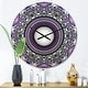 preview thumbnail 1 of 7, Designart 'Purple Fractal Pattern with Circles' Oversized Modern Wall CLock