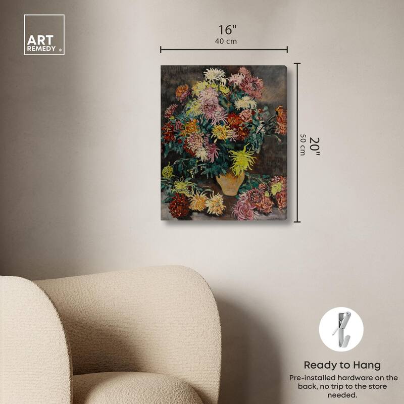 Louis Valtat Dahlias Canvas by Art Remedy, Gallery Wrapped