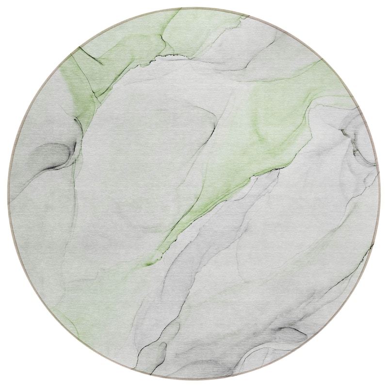 Machine Washable Indoor/ Outdoor Abstract Watercolor Chantille Rug