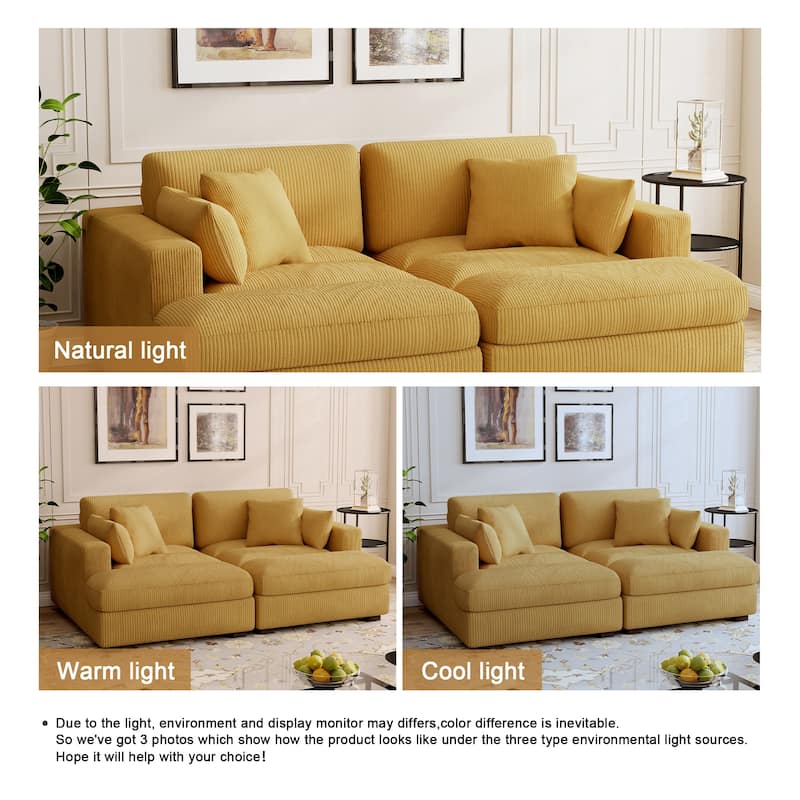 Modern Corduroy Modular Sectional Sofa Chaise Couch Bed