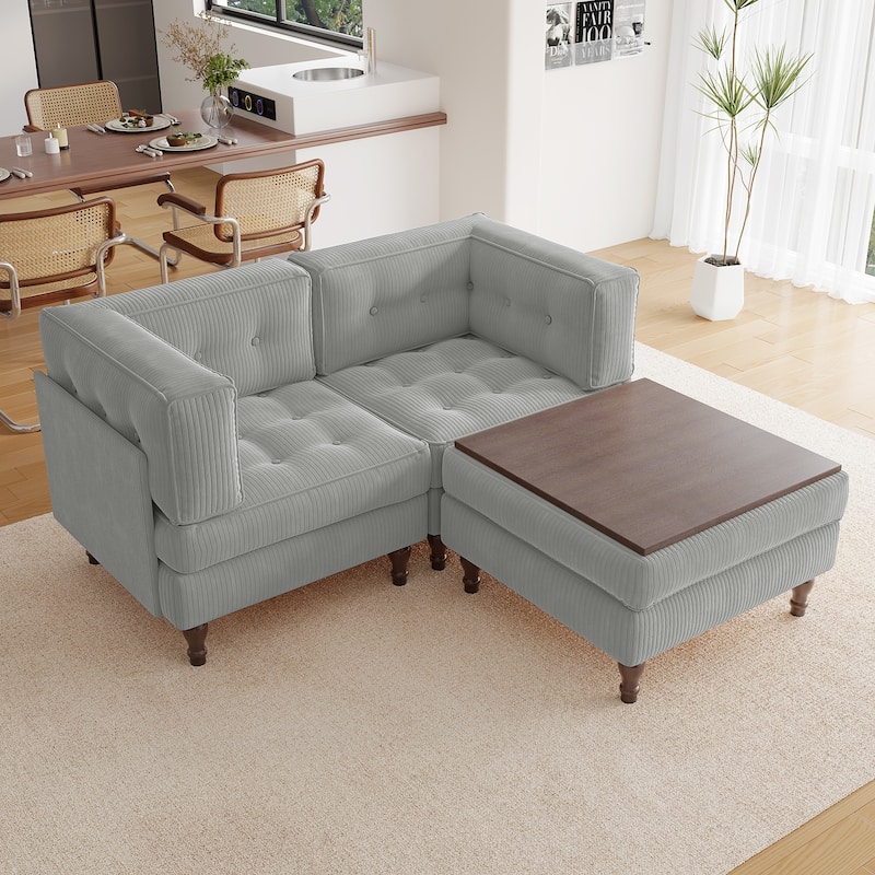 Madison Oversized Upholstered Corduroy Modular Sectional Sofa