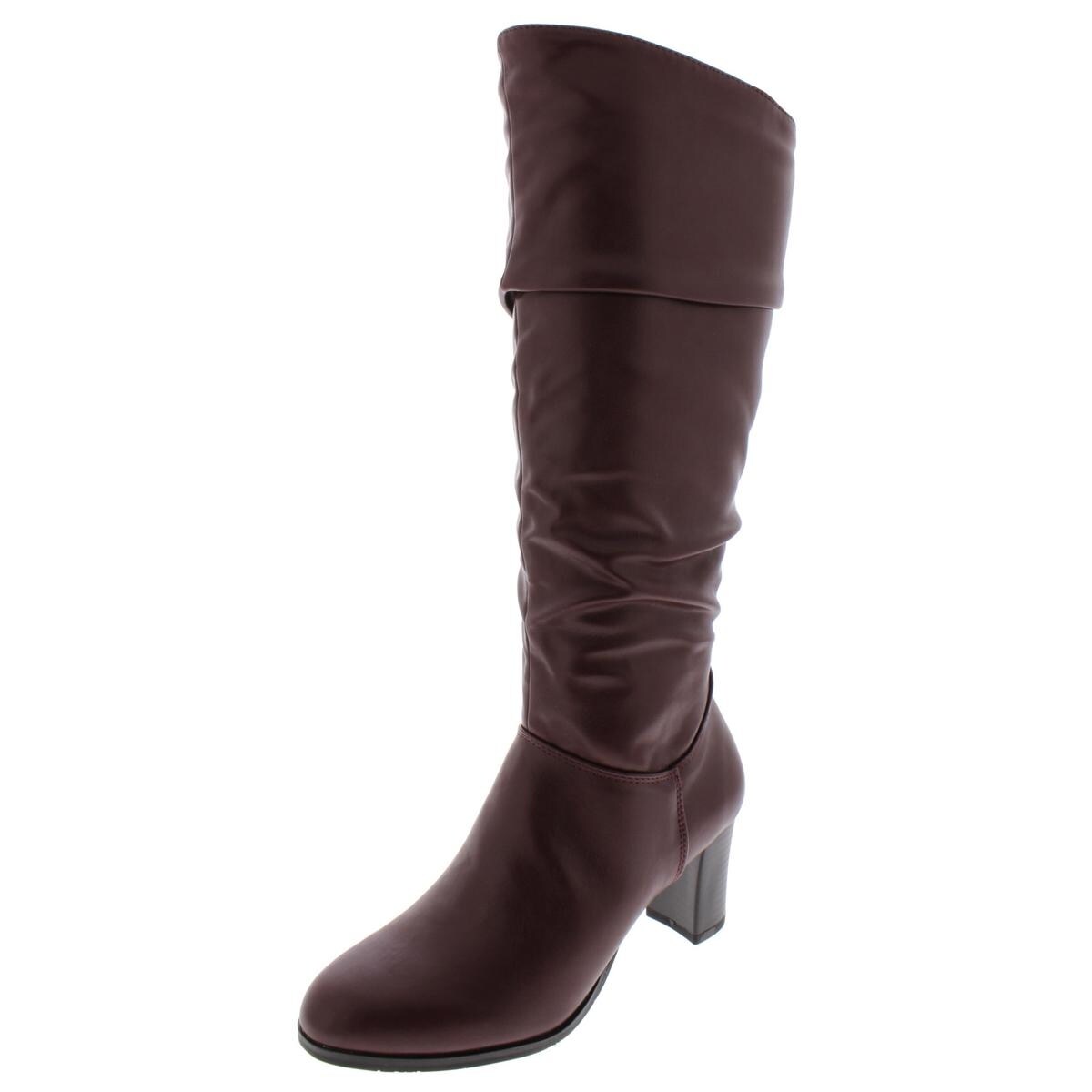 Easy Street Womens Tessla Leather Round Toe Knee-High Boots