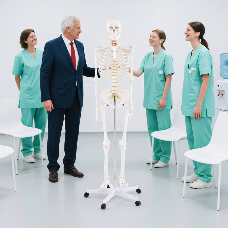 Costway 70.8" Life Size Human Skeleton Model Anatomical Skeleton with - as pic shows - See Details