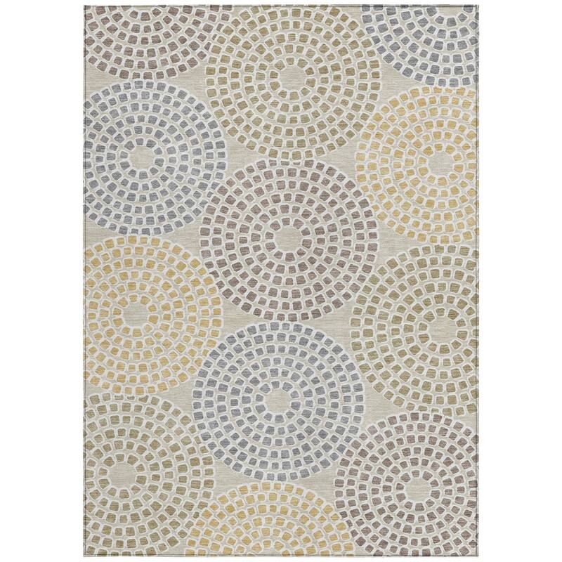 HomeRoots Geometric Transitional Rectangle Outdoor Rug
