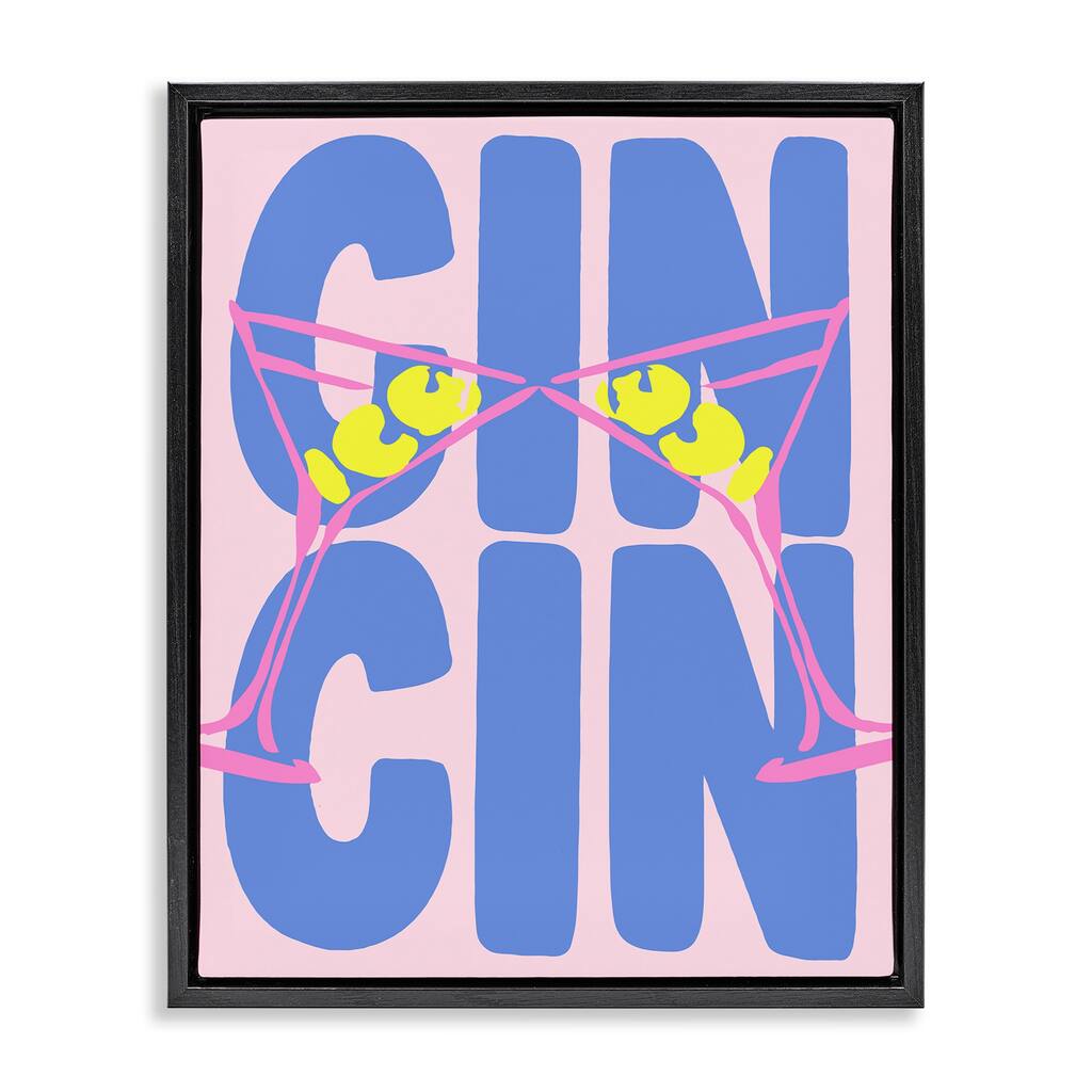 Stupell Pastel Cin Cin Cheers Framed Floater Canvas Wall Art Design By House of Lulu