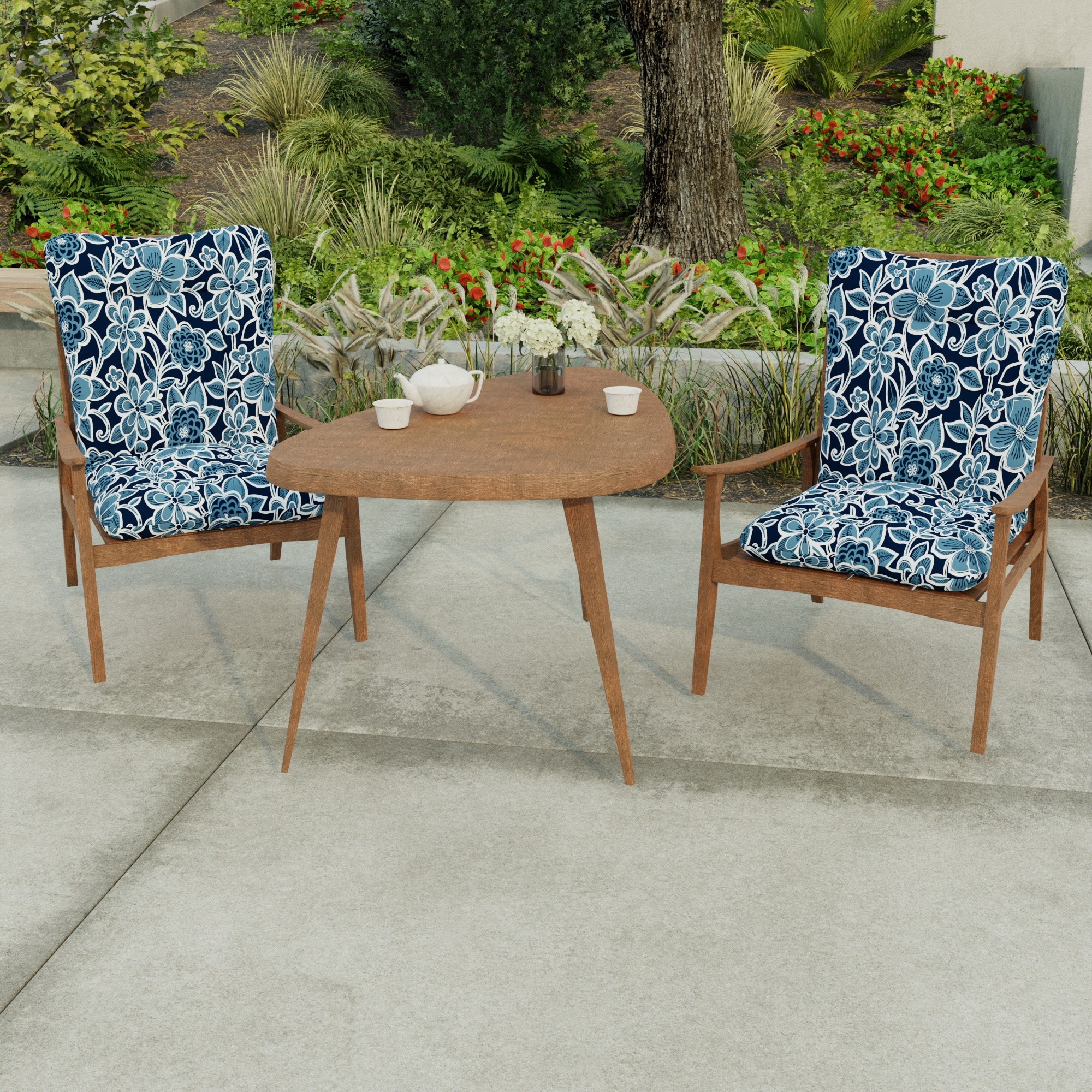 21" x 38" Outdoor Chair Cushion with Ties and Loop - 38'' L x 21'' W x 3.5'' H