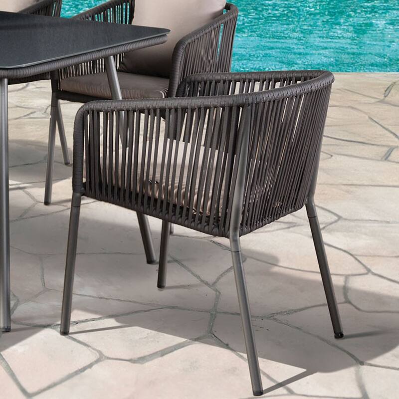 Furniture of America Cassiel 7-Piece Patio Modern Light Grey Outdoor Dining Set