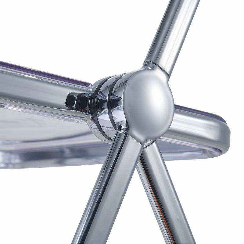 Lawrence Set of 4 Modern Clear Acrylic Transparent Folding Chair with Chrome Steel Frame for Condos and Apartments - 30"