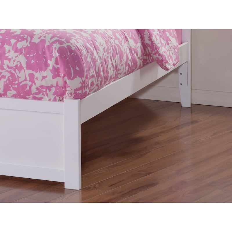 AFI Nantucket Twin Platform Bed with Footboard and Storage Drawers in White