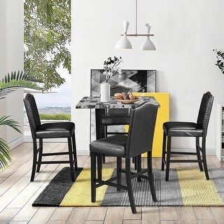 5-Piece Kitchen Table Set for 4, Modern Style Wood Rectangular Dining ...