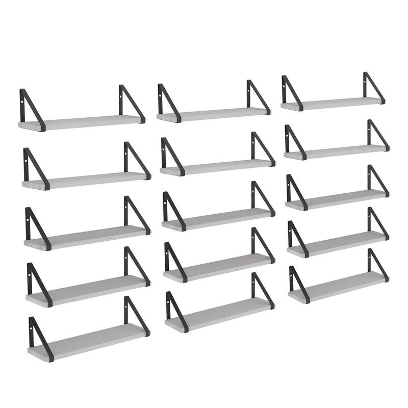 Wallniture Ponza 17"x4.5" Wood Shelves for Farmhouse Decor, Wall Bookshelves, Decorative Shelf, Custom Finish and Piece Options