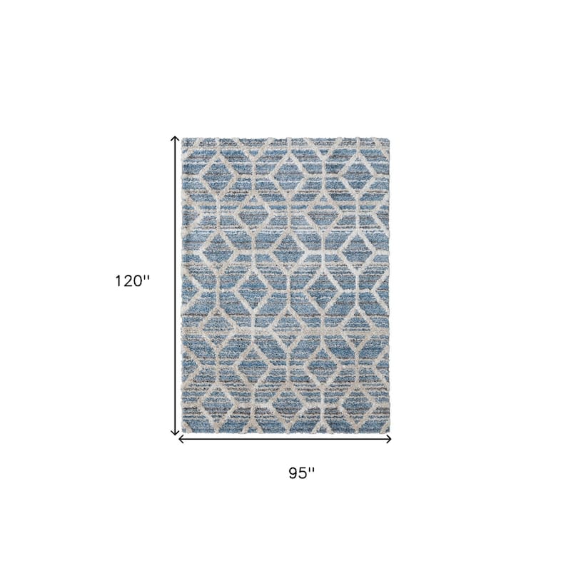 Wazo Power Loomed Geometric Stain Resistant Durable Area Rug By HomeRoots - 8' x 10'