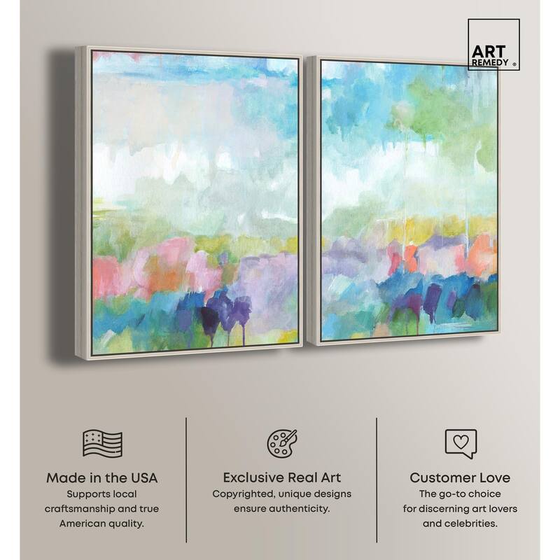 Harmonic Greens Canvas Set of 2 by Art Remedy