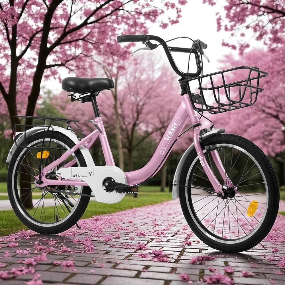 20 Inch Kids Bike for Boys & Girls, Single Speed Bicycle with Coaster Brake, V-Brake & Rear Rack