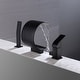 preview thumbnail 2 of 2, matte black Bathtub Faucet Waterfall Mixer Faucet with Hand Shower Deck Mount - 7'6" x 9'6"