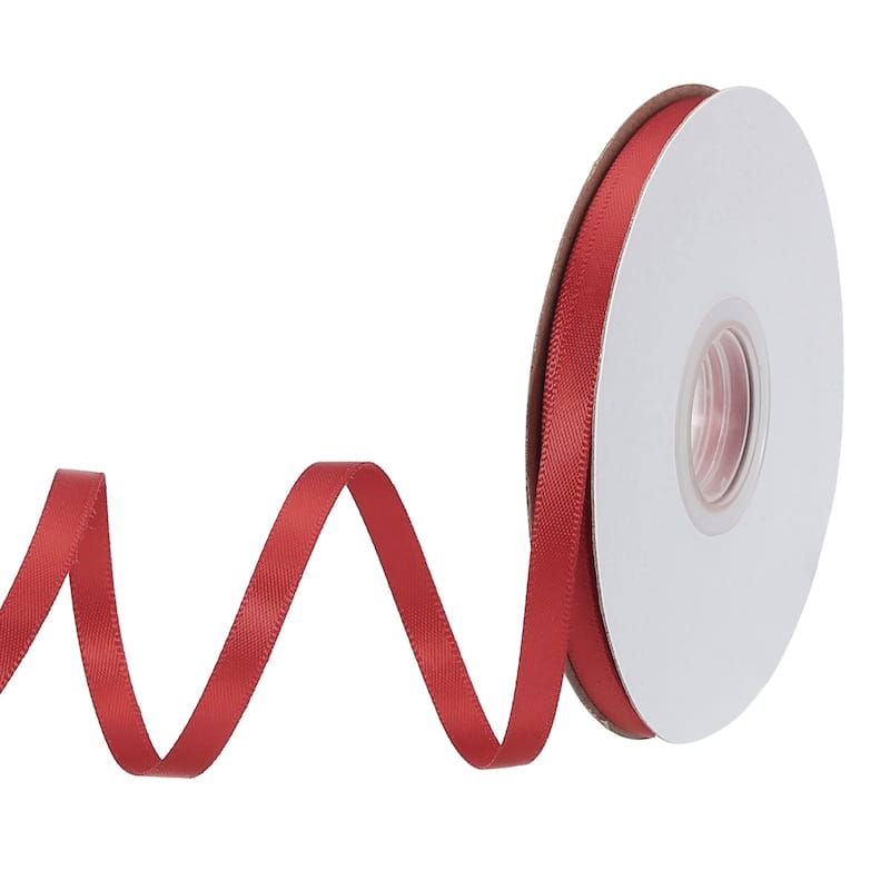 Double Faced Solid Satin Ribbon Polyester Fabric Roll for Gift Party