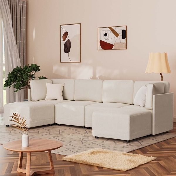 Commix Down Filled Overstuffed Velvet 7-Piece Sectional Sofa - On Sale ...