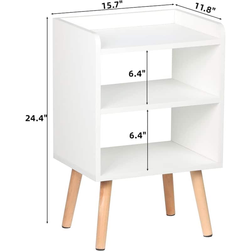 MidCentury Modern Bedside Tables with Storage Shelf Bed Bath