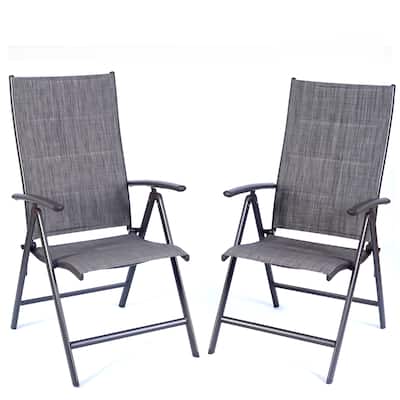 Kozyard Coolmen Outdoor Patio Dining Furniture 2-Pack Foldable Chairs