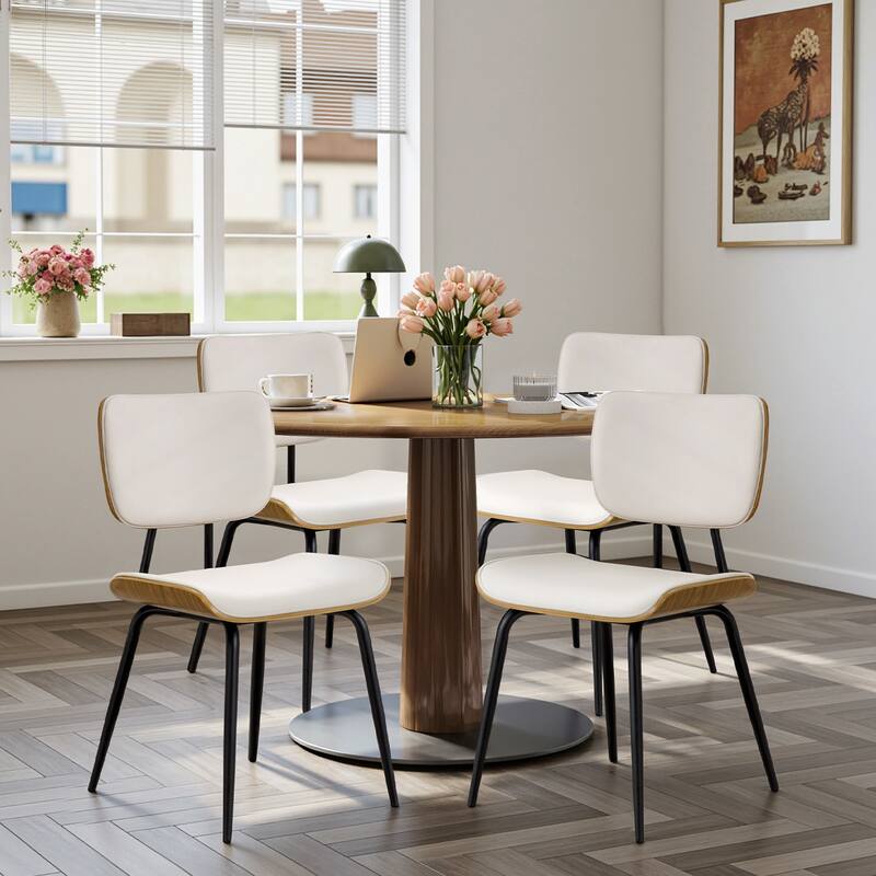 Faux Leather Upholstered Dining Chairs Set of 2/4 - 33.5"H x 19.3"W x 23"D