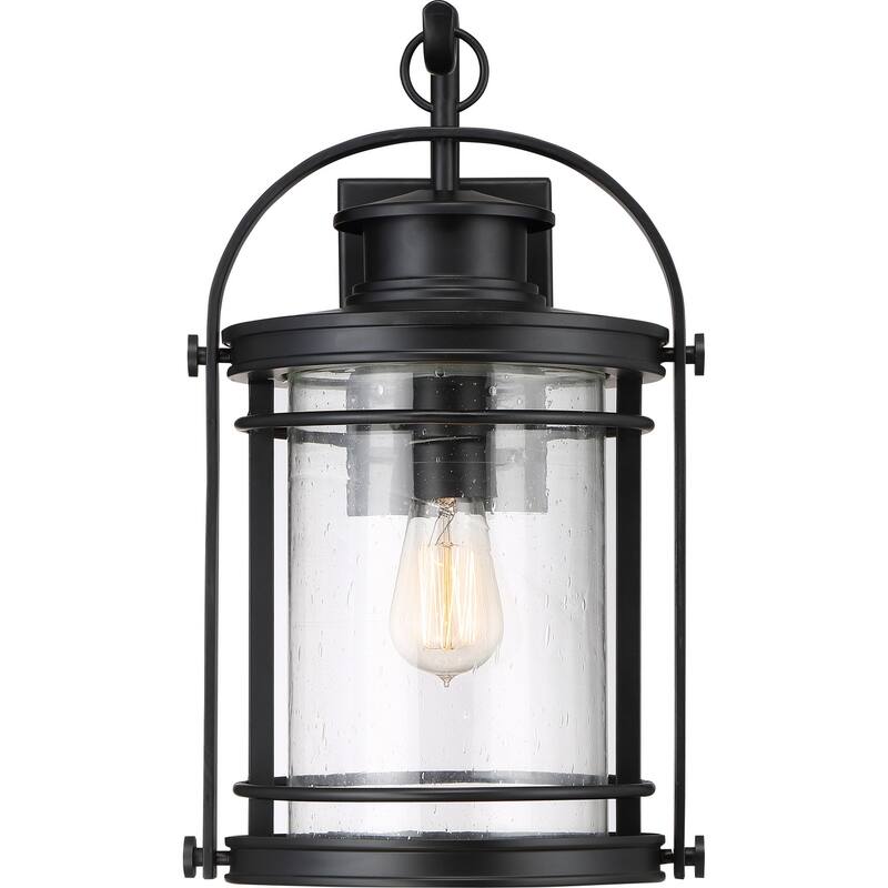 Booker 1-Light Outdoor Wall Lantern in Mystic Black