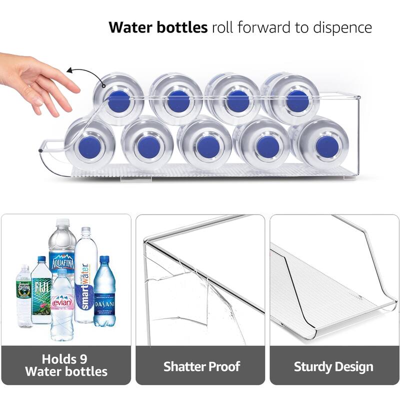 Sorbus Water Bottle Organizer and Drink Dispenser Set of 2 - 13.75 L x 9 W x 4 H