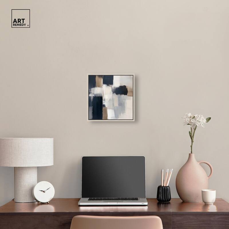 Blue and Tan Abstraction II Canvas by Art Remedy