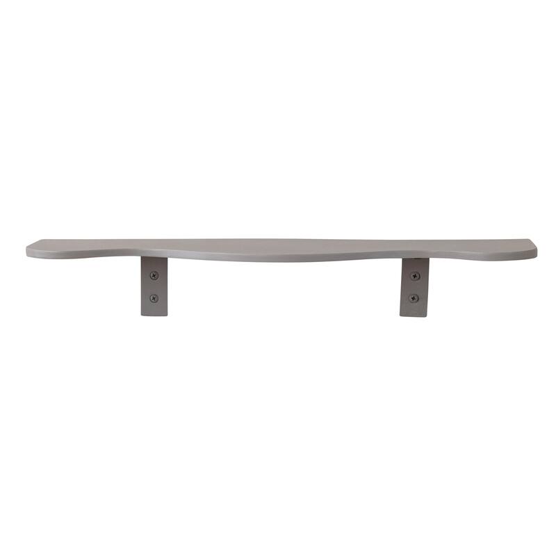Textured Metal Wall Shelf - 28.0"L x 7.25"W x 4.75"H - Taupe