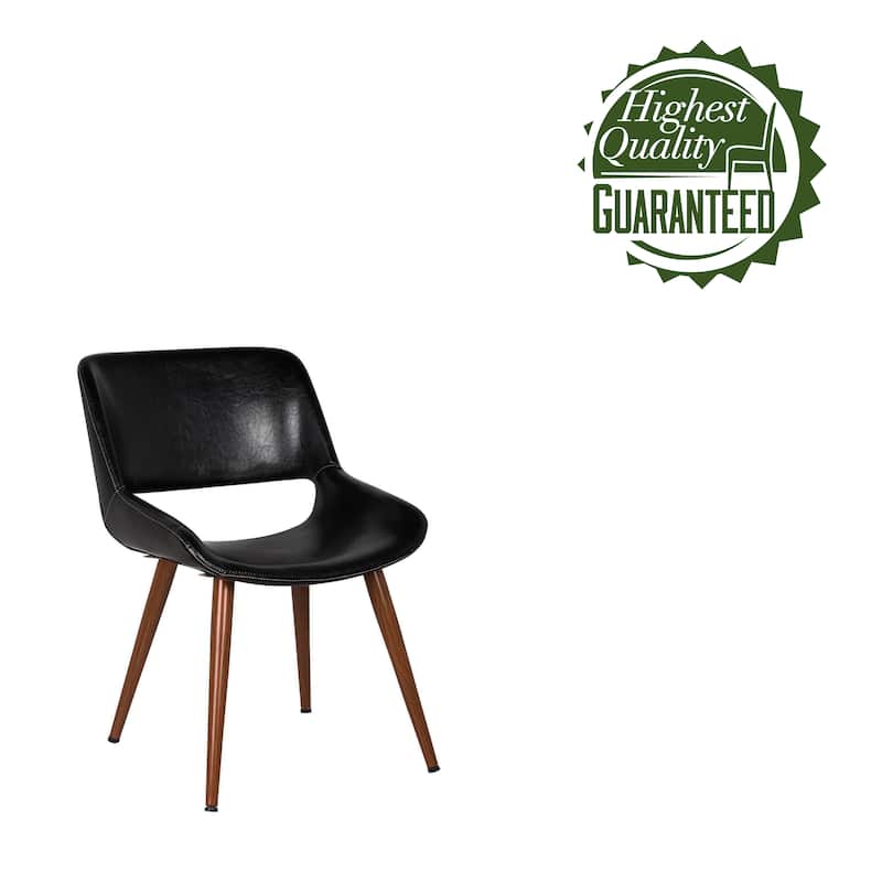 Porthos Home Shane Faux Leather Mid-Century Dining Chair with Metal Legs, Set of 2