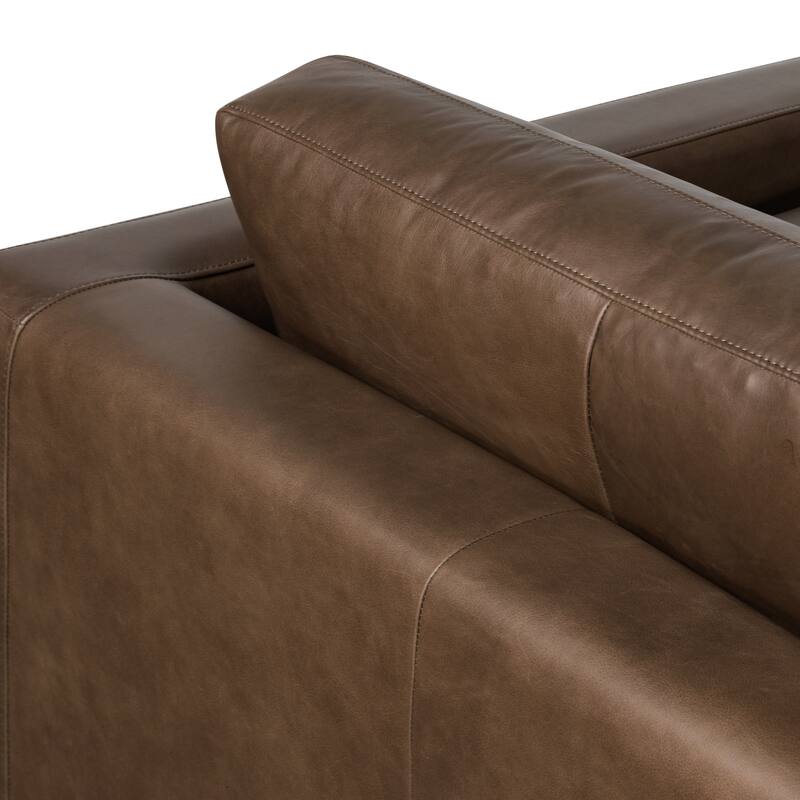 Poly & Bark Napa 104.5" Right-facing Sectional Sofa - Full Grain Genuine Italian Leather