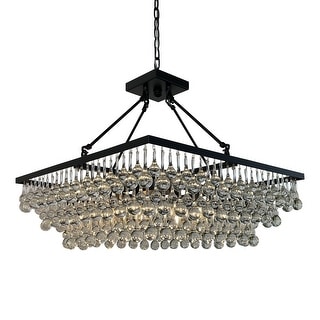 Square Crystal Chandelier Black Finish - On Sale - Bed Bath & Beyond ...