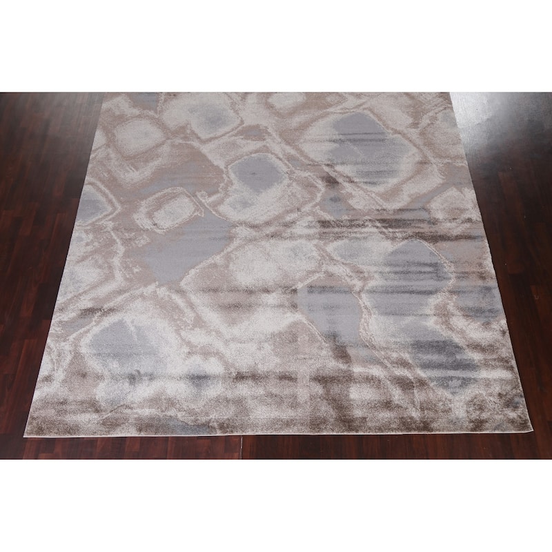 Turkish Abstract Brown Transitional Oriental Rug Contemporary Carpet