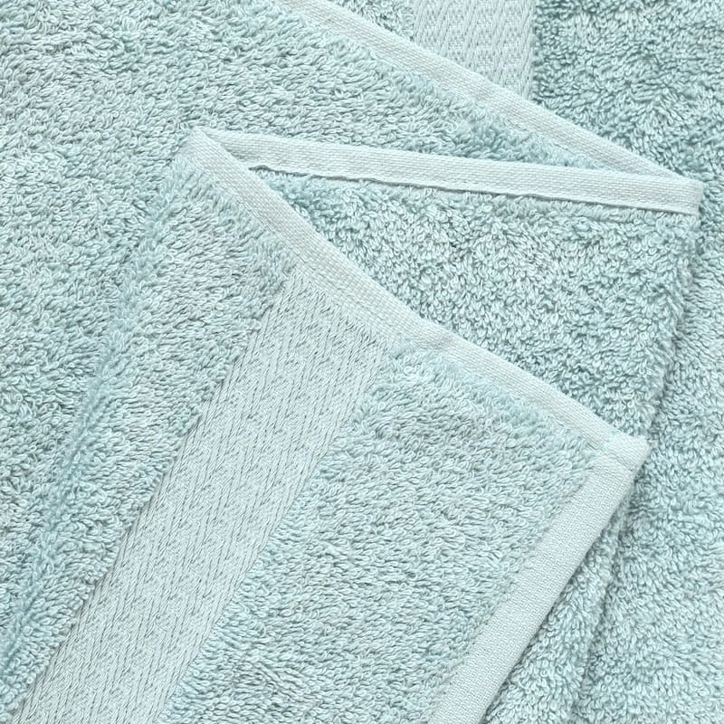 4 Pack Premium Cotton Blend Hand Towels 16x30 - Soft & Absorbent, Blue
