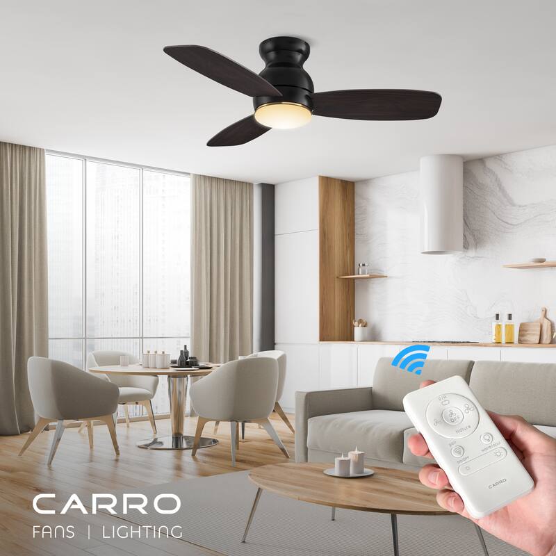 CARRO Reed 44" Indoor Ceiling Fan with Light and Remote - N/A