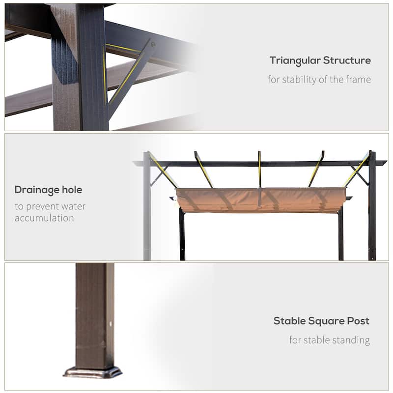 Outsunny Aluminium 10' x 10' Outdoor Pergola with Canopy Cover