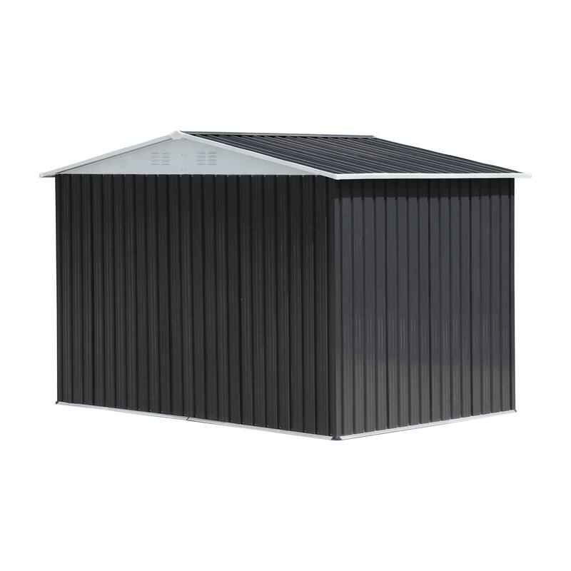 Outdoor Storage Garden Shed 12FTx10FT Apex Roof Grey With 4 windows and Aluminum alloy frame