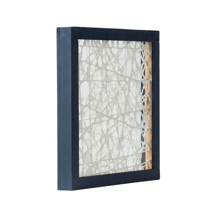 15 x 15 Botanical Wall Art Decor, Blue White Floral Canvas by Casagear Home