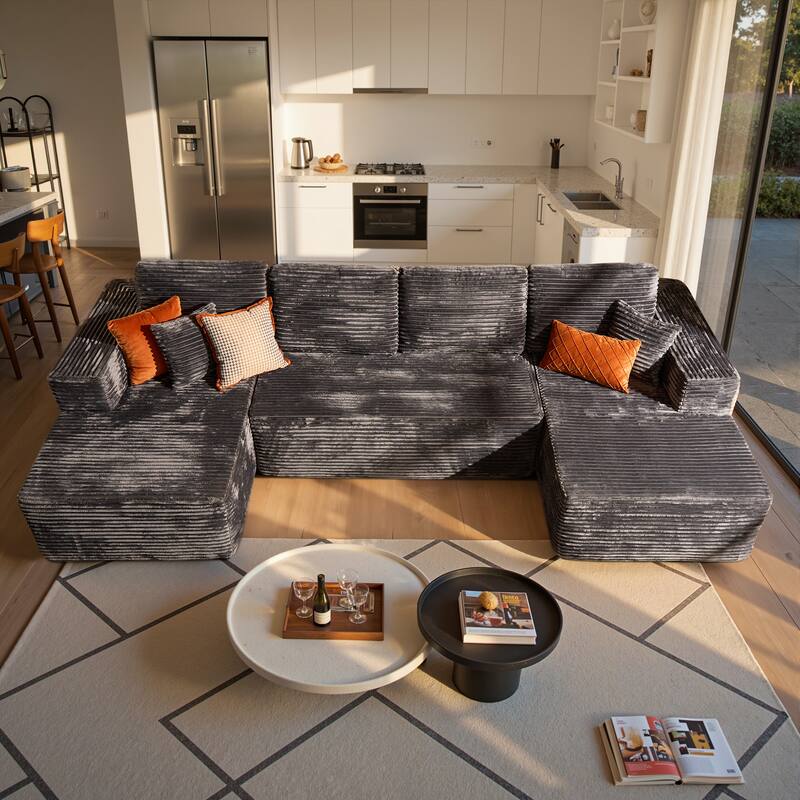 VIOS No-Assembly Plush Fabric Sofa Set​