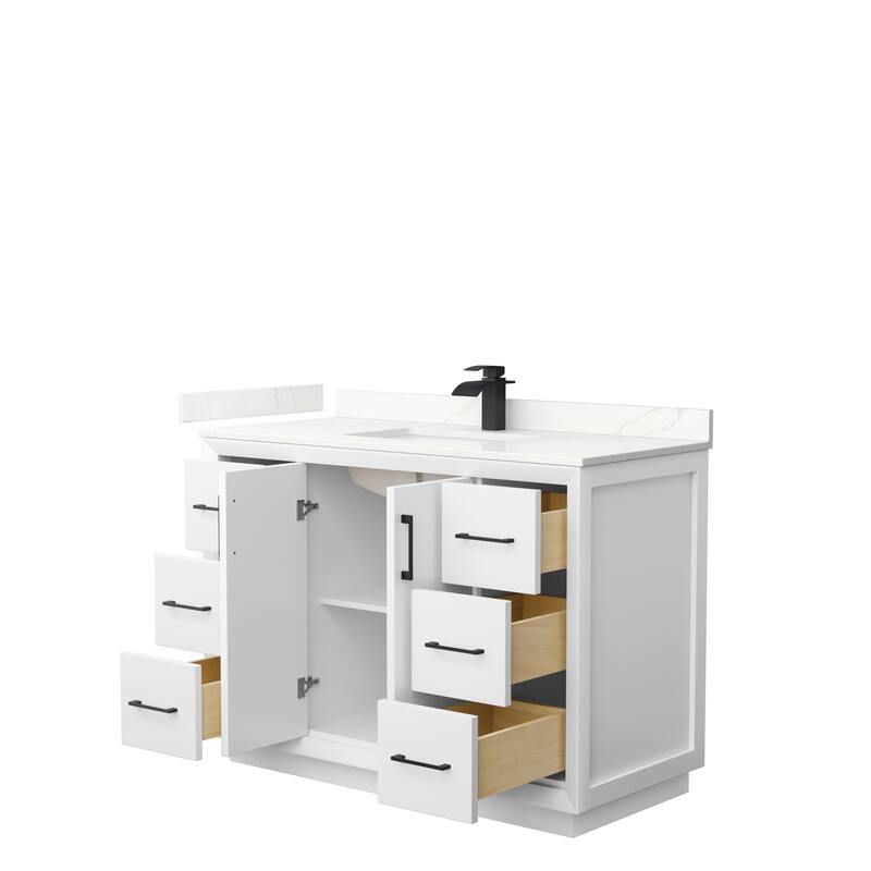Strada 48-inch Single Vanity, Quartz Top