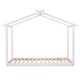 preview thumbnail 9 of 9, Twin XL/King Size House Platform Bed with Trundle, Roof Design for Kids Teens, Wooden House Bedframe w/Customizable Themes,White