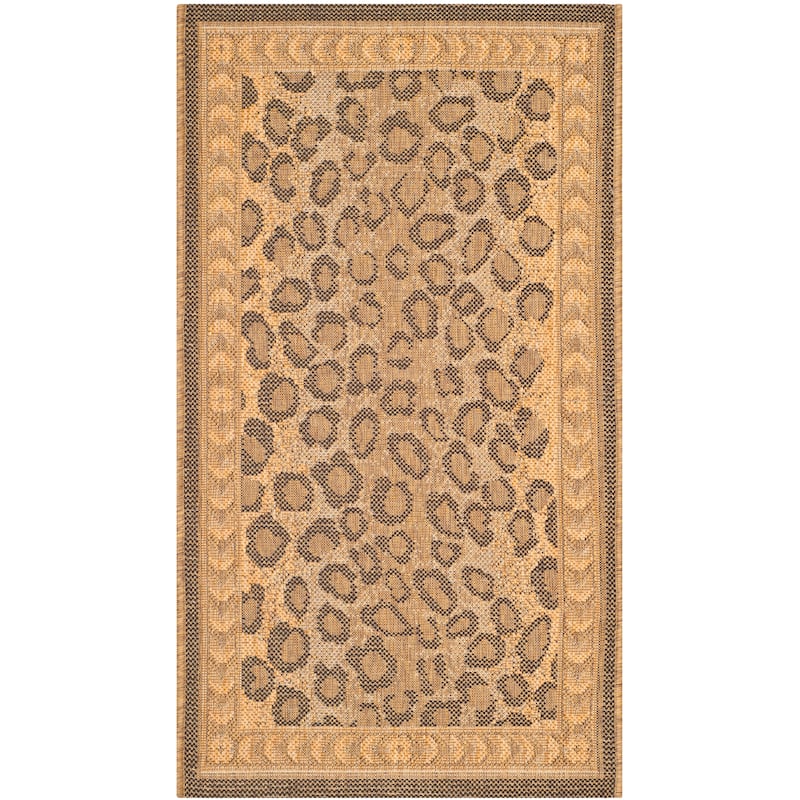 SAFAVIEH Courtyard Sanyi Indoor/ Outdoor Waterproof Patio Backyard Rug - 2' x 3'7" - Natural/Gold