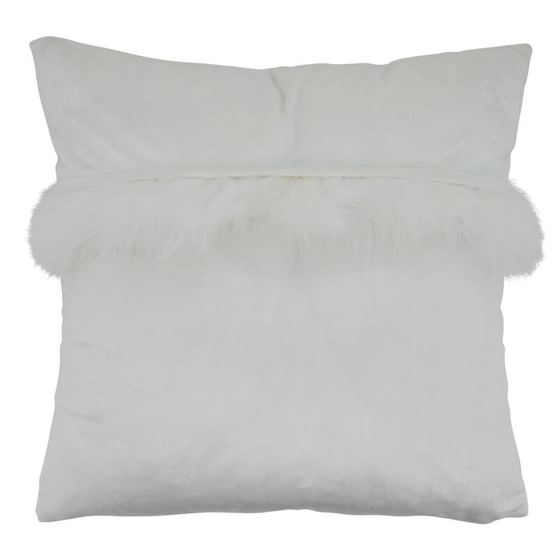 Poly-Filled Velvet Faux Fur Throw Pillow