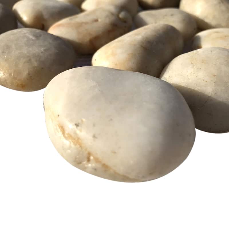 Khaki Natural Stone Pebble Mosaic Tile