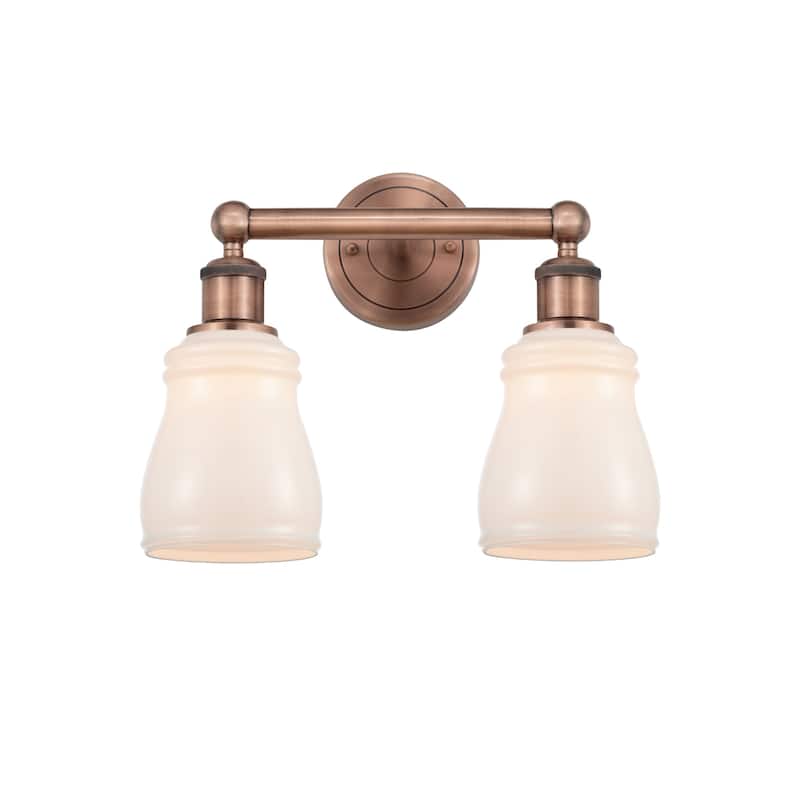 Innovations Lighting 616-2W-12-14 Ellery Vanity Ellery 2 Light 14" - Antique Copper / White