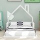 preview thumbnail 14 of 20, Twin Size Wood Floor Bed with House-shaped Headboard and Chimney, Features Sturdy Pine Wood Construction