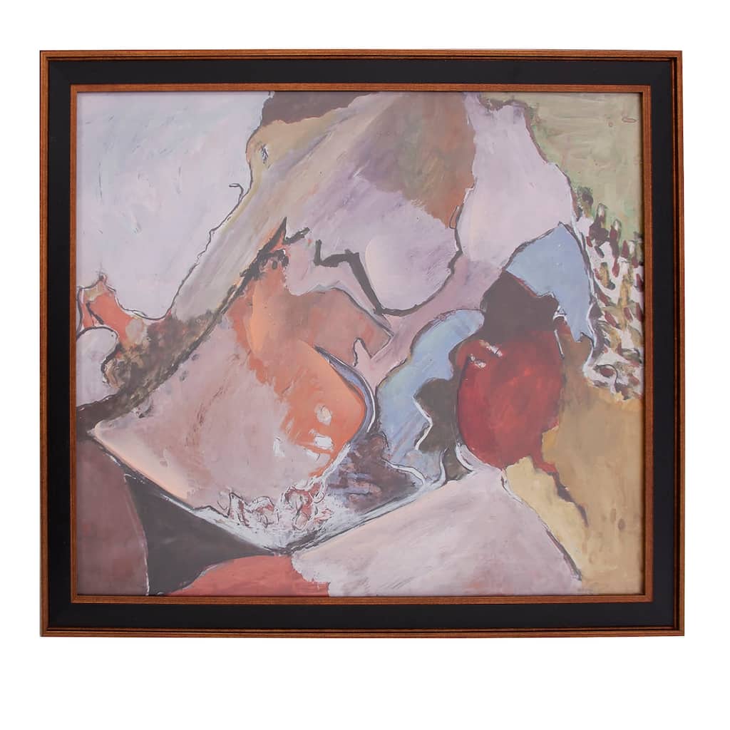Allan Andrews Wood Framed Abstract Mid Century Sectional Wall Art