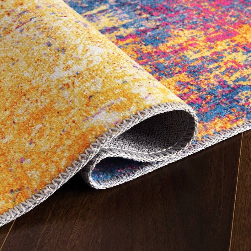 Garvee Area Rug Modern Abstract Area Rug Stain Resistant Non-Slip Rug