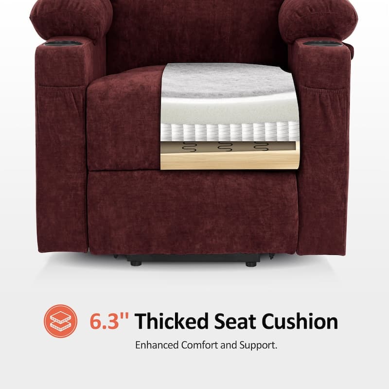 Power Lift Recliner Chair for Elderly, Massage and Heat, Fabric