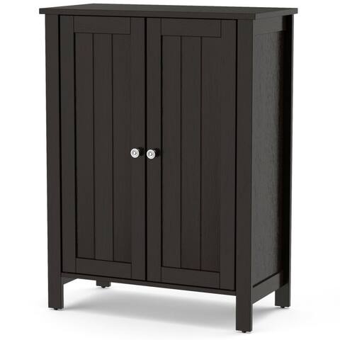 2-Door Bathroom Floor Storage Cabinet Space Saver Organizer - 23.5" x 12" x 31.5"(L x W x H)